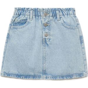 Mango Kids - Denim Rok - Korte Lengte - Paperbag Model - Met Knoopsluiting