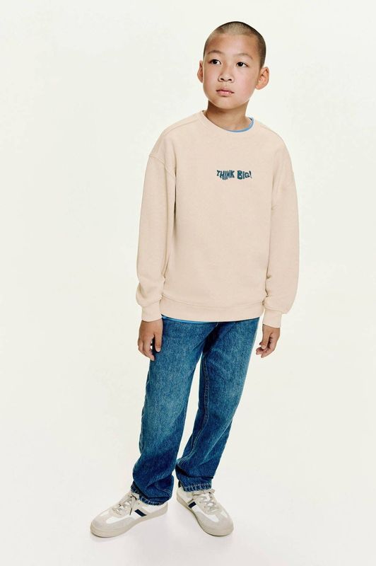 Mango - Sweater - Beige - 100% Katoen - Lange Mouwen