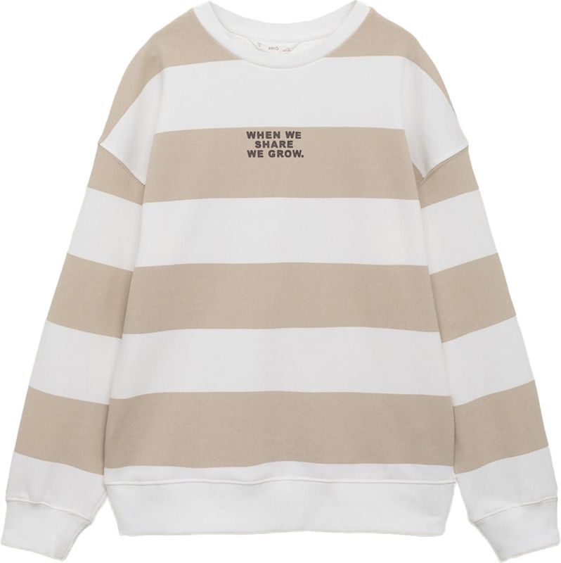 MANGO KIDS - STRIBLO - Sweatshirt - Beige / Zwart / Wit