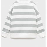 MANGO KIDS - Sweatshirt - Grijs/Wit - Losse Pasvorm - Lange Mouw