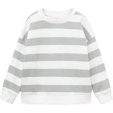 MANGO KIDS - Sweatshirt - Grijs/Wit - Losse Pasvorm - Lange Mouw