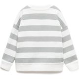 MANGO KIDS - Sweatshirt - Grijs/Wit - Losse Pasvorm - Lange Mouw