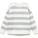 MANGO KIDS - Sweatshirt - Grijs/Wit - Losse Pasvorm - Lange Mouw