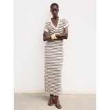 Mango - Maxi Jurk - Ecru - Katoen - Korte Mouwen