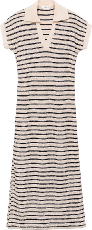 Mango - Maxi Jurk - Ecru - Katoen - Korte Mouwen