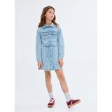 Mango - Jerseyjurk - Denim Look - Lange Mouwen - Katoen