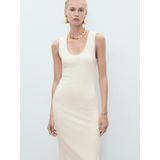 MANGO - BOWSER - Jurk - Beige - 3/4 Lengte - Aansluitende Pasvorm