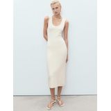 MANGO - BOWSER - Jurk - Beige - 3/4 Lengte - Aansluitende Pasvorm