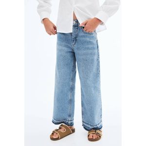 Mango Kids - Jeans - Blauw - 100% Katoen - Wijde Pijpen