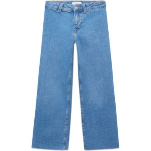 Mango Kids - Wide Leg Jeans - Medium Blue Denim