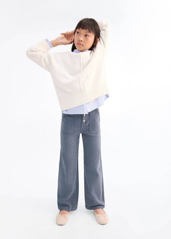 Mango - Kids - Wide Leg Jeans - Blauw