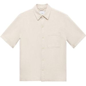 Mango Man - Linnen Casual Overhemd - Beige