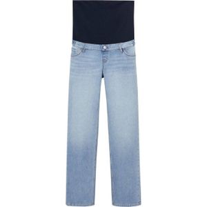 Mango straight leg zwangerschapsjeans light blue denim