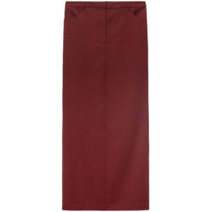 Mango - Maxi Rok - Donkerrood - Polyester