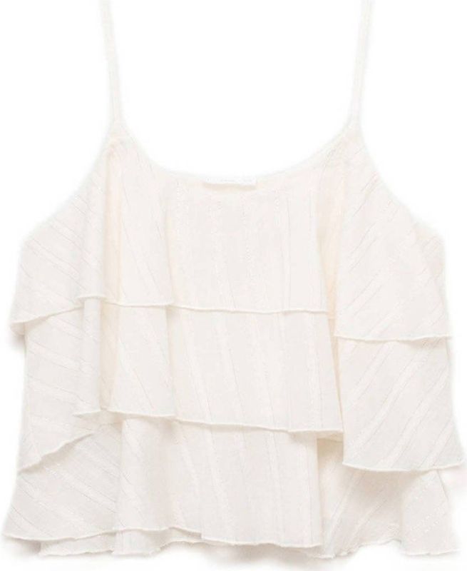 Mango Teen - Spaghetti Top - Katoen - Wit