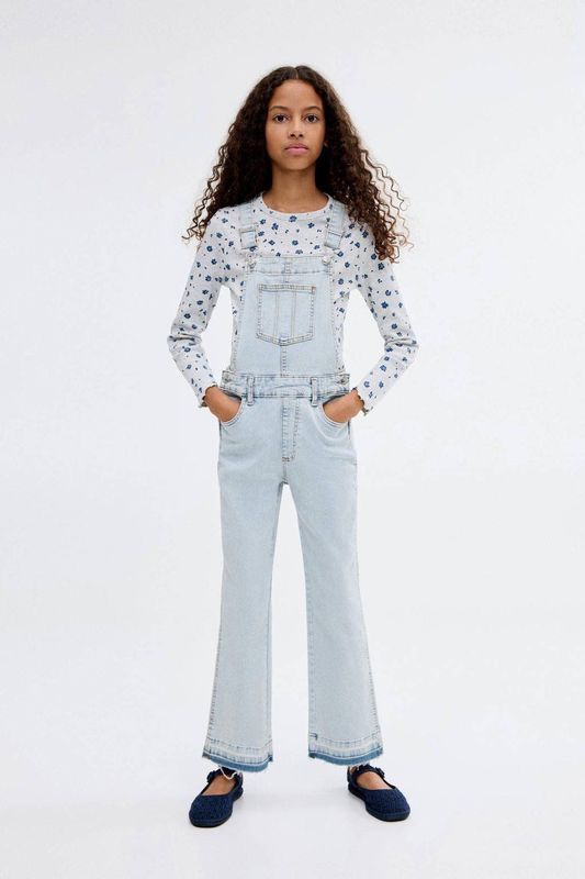 Mango Kids - Denim Straight - Tuinbroek - Light Blue Denim