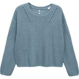 MANGO TEEN - Grof Gebreide Trui - Grijsblauw