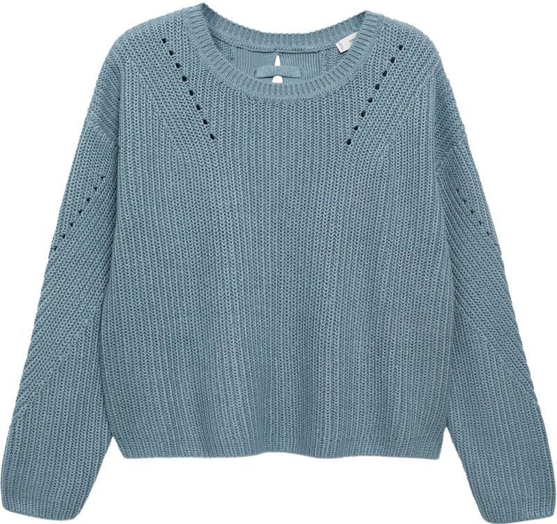 MANGO TEEN - Grof Gebreide Trui - Grijsblauw