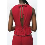 MANGO TEEN - Peplum Top - Mouwloos - V-hals - Open Detail Achterkant