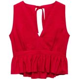 MANGO TEEN - Peplum Top - Mouwloos - V-hals - Open Detail Achterkant