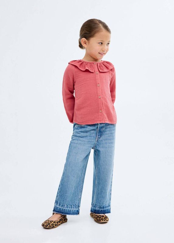Mango Kids - Jeans - Loose Fit - Blauw - 100% Katoen