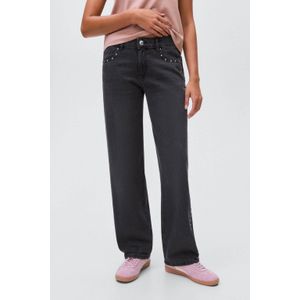 MANGO TEEN - Jeans - Grijs - Straight Fit - 100% Katoen