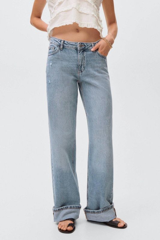 MANGO TEEN - Jeans - Wijde Pijp - Normale Taille - 100% Katoen