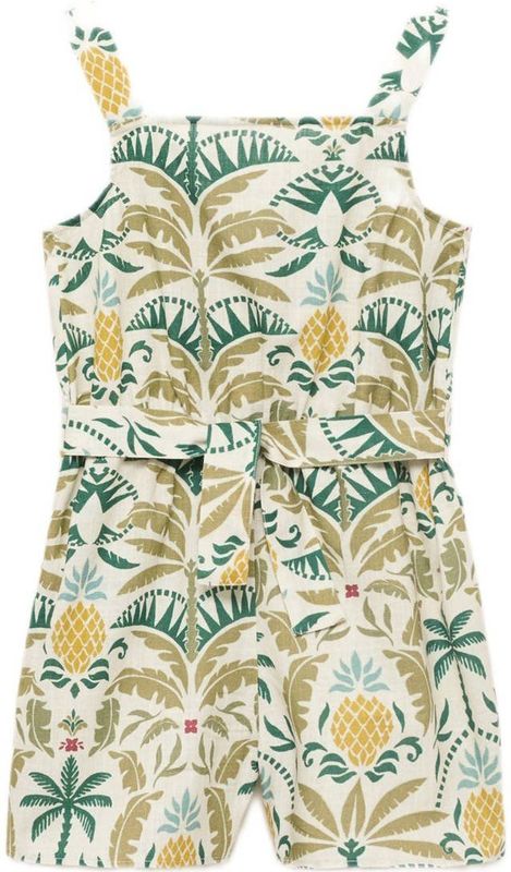 Mango Kids - Playsuit - Groen - Katoen