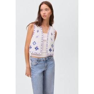 MANGO TEEN - Gilet - Wit - Mouwloos - Licht Gewatteerd - 100% Katoen