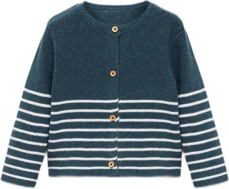 Mango - Kids Vest - Fijn Gebreid - Lange Mouwen - Ronde Hals