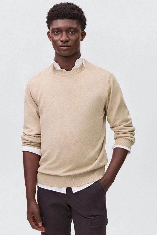 MANGO TEEN - Fijn Gebreide Trui - Beige