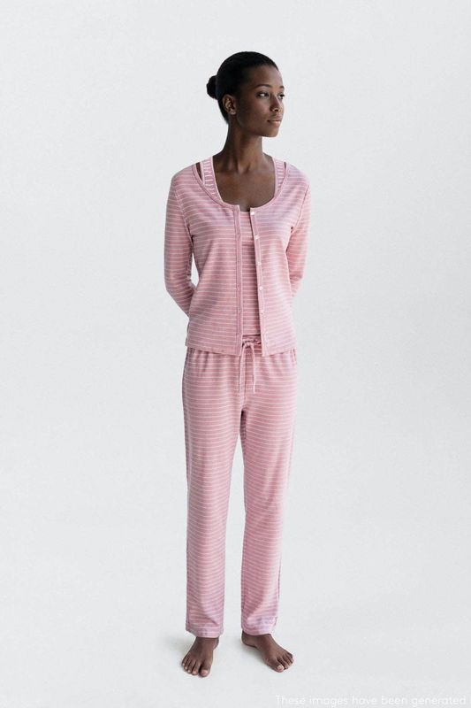 MANGO TEEN - Pyjamaset - Roze/Wit