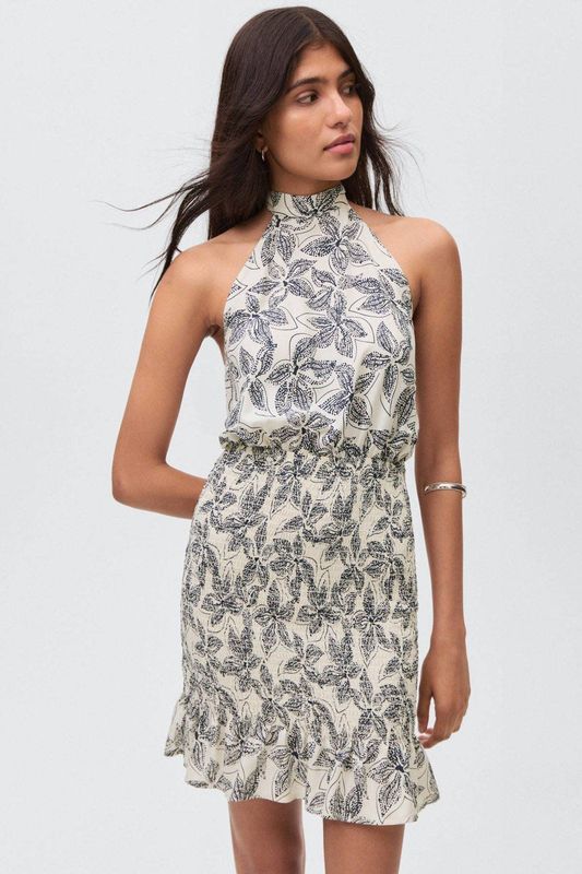 MANGO TEEN - Jurk - 100% Viscose - Spaghettibandjes - Halterkraag