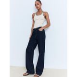 Mango - Top - Beige - Mouwloos - Viscose en Polyester