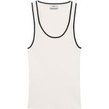 Mango - Top - Beige - Mouwloos - Viscose en Polyester