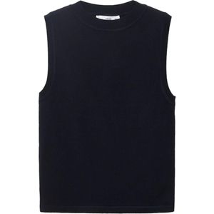 Mango - Top - Blauw - Mouwloos - Ronde Hals