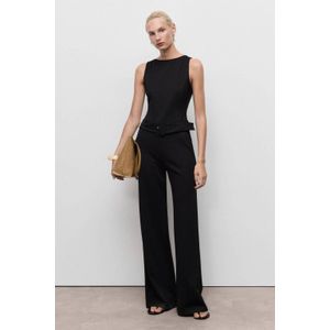 MANGO - Jumpsuit - Zwart - Gevoerde Zoom/Rand - Mouwloos