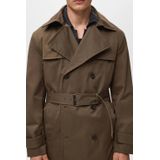 MANGO MAN - Tussenjas - Kaki - Klassieke Mantel - Licht Gevoerd