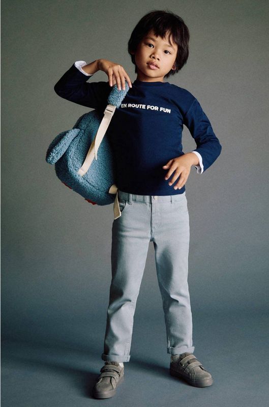 Mango Kids - Regular Fit - Casual Broek - Lichtblauw