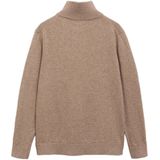 Mango Kids - Gebreide Trui - Beige - Lange Mouwen - Opstaande Kraag