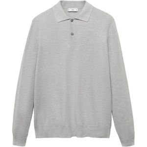 Mango Man trui fijn gebreid grijs