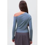 MANGO TEEN - Off Shoulder Top - Lichtblauw - Mouwloos