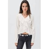 MANGO TEEN - Top - V-hals - Lange Ballonmouwen - Polyester met Elastaan