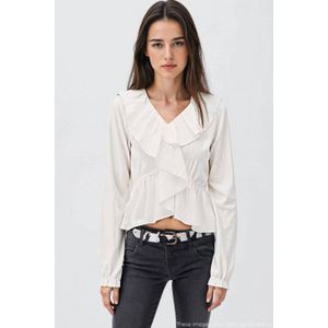 MANGO TEEN - Top - V-hals - Lange Ballonmouwen - Polyester met Elastaan