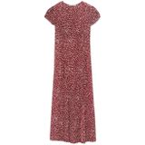 Mango - Zomerjurk - Rood - Midi Lengte - Korte Mouwen