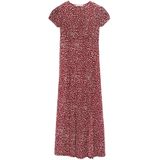 Mango - Zomerjurk - Rood - Midi Lengte - Korte Mouwen