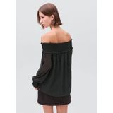 MANGO TEEN - Off Shoulder Top - Antraciet - Lange Mouwen