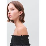 MANGO TEEN - Off Shoulder Top - Antraciet - Lange Mouwen