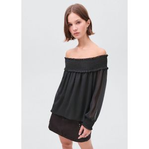 MANGO TEEN - Off Shoulder Top - Antraciet - Lange Mouwen