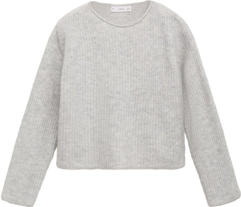 MANGO KIDS - Trui - Grijs Gemêleerd - Lange Mouw - Normale Pasvorm